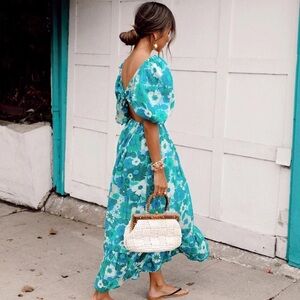 Antik Batik Lorette Cutout Ruffle Maxi Dress Size US S EU 38 Floral